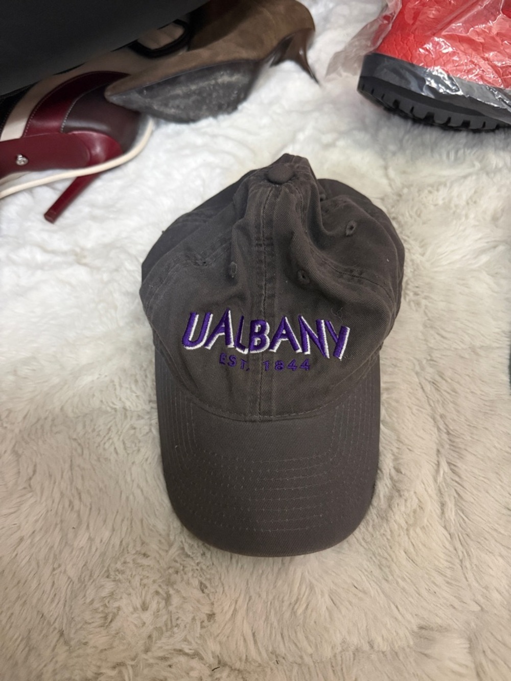 UALBANY Embroidered Black Baseball Cap